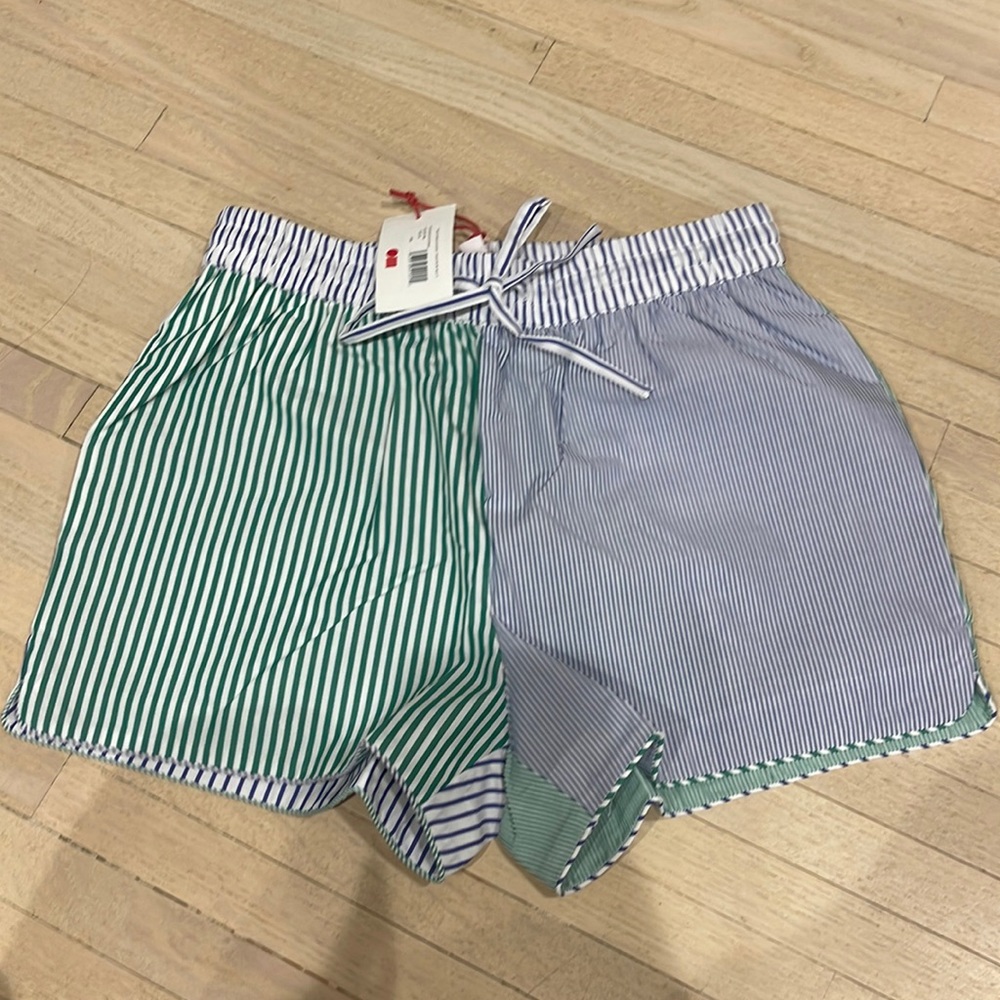 Solid and stripe shorts